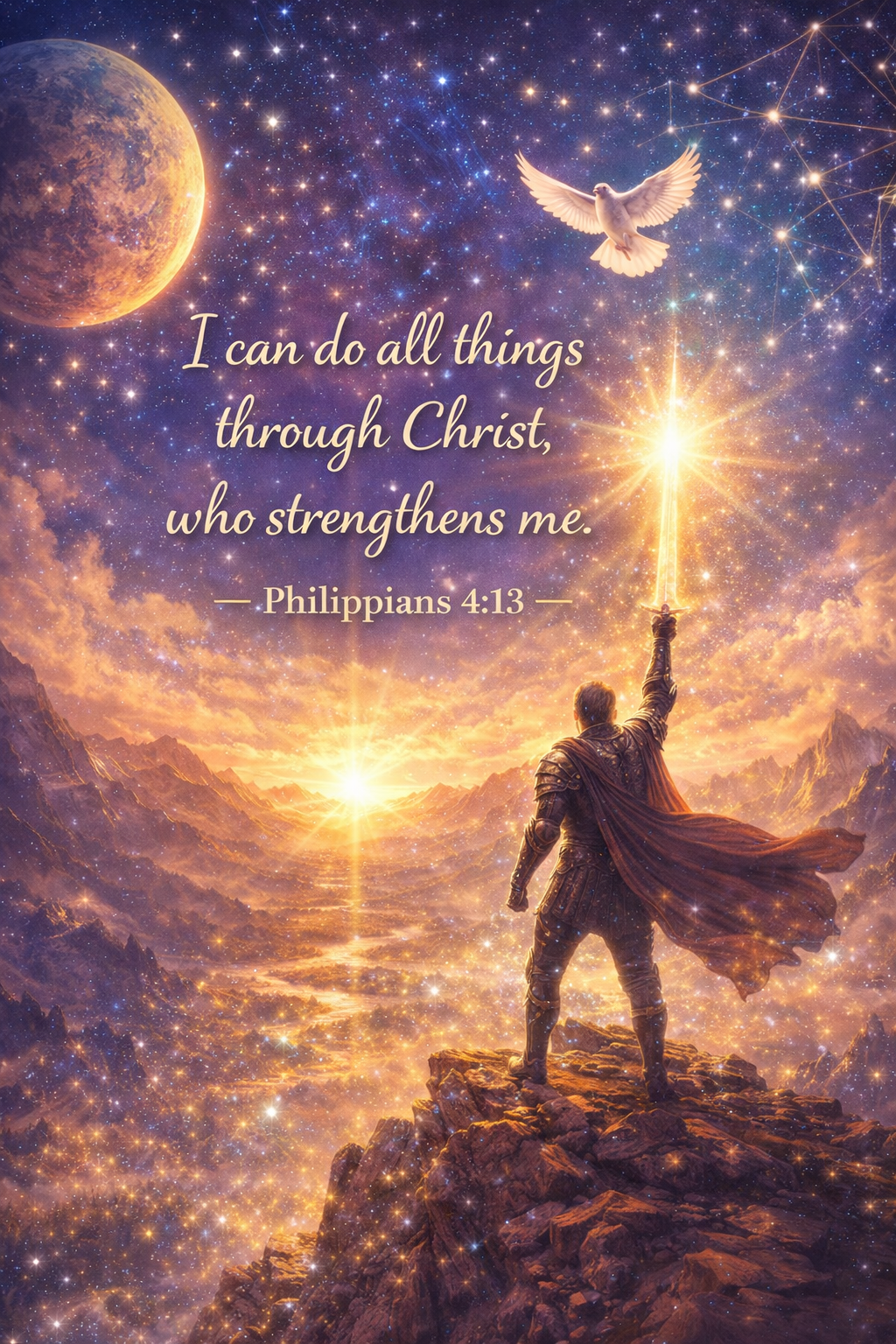 Bible verse about strength — I can do all things through Christ, who strengthens me. Philippians 4:13